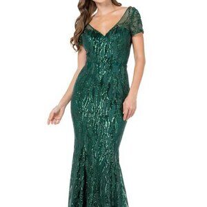 Hunter green Mother of the bride dress